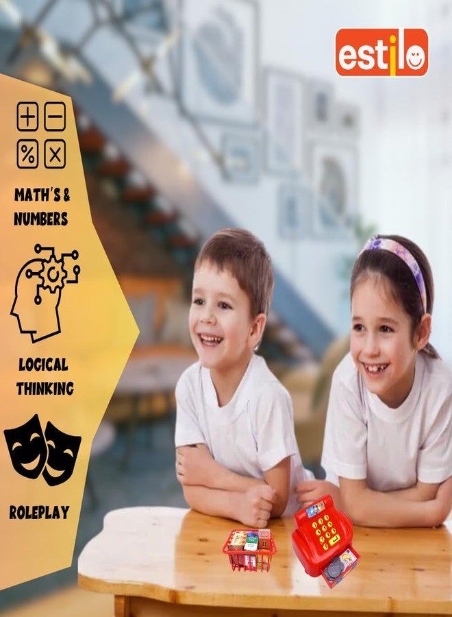 إستلو لعبة آلة حاسبة نقود من إستيلو، هدية مثالية للأطفال من عمر 3 سنوات فما فوق | مجموعة ألعاب متجر البقالة | ألعاب لتنمية مهارات الرياضيات المبكرة | مجموعة ألعاب تمثيلية للأطفال (ميكي ماوس) - Image 3